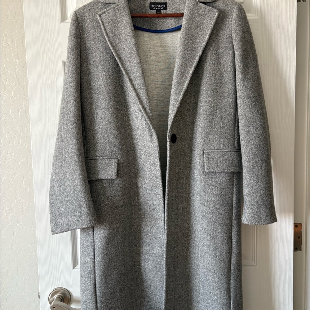 Topshop Light Gray Wool Blend Jacket